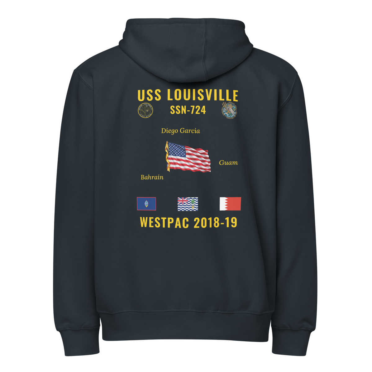 USS Louisville (SSN-724) 2018-19 WestPac Cruise Zip Hoodie