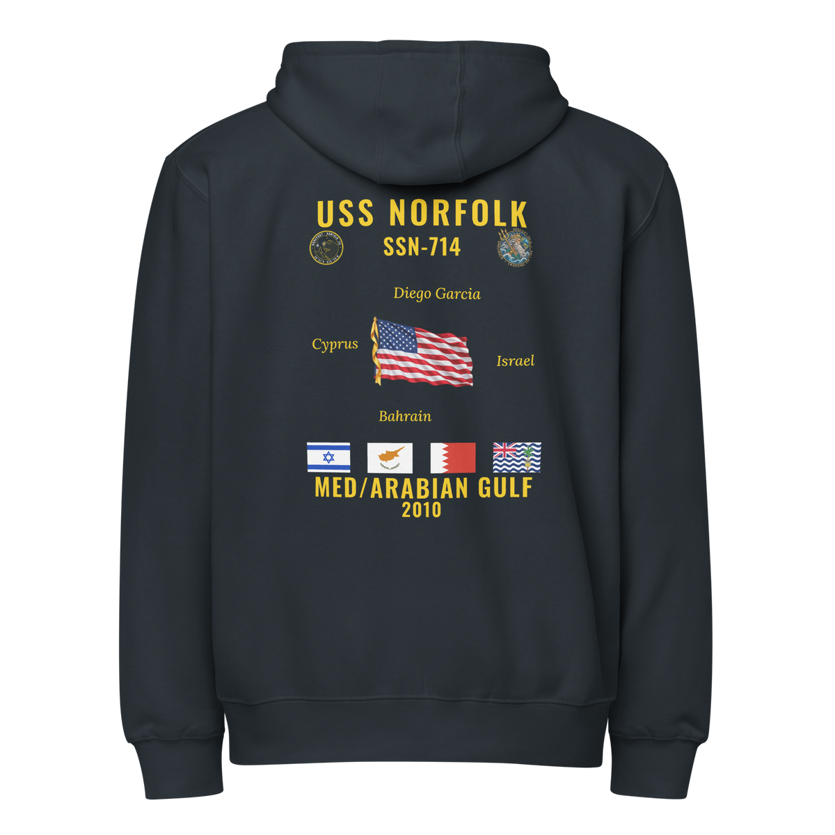 USS Norfolk (SSN-714) 2010 Med/Arabian Gulf Cruise Zip Hoodie
