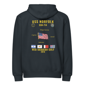 USS Norfolk (SSN-714) 2010 Med/Arabian Gulf Cruise Zip Hoodie