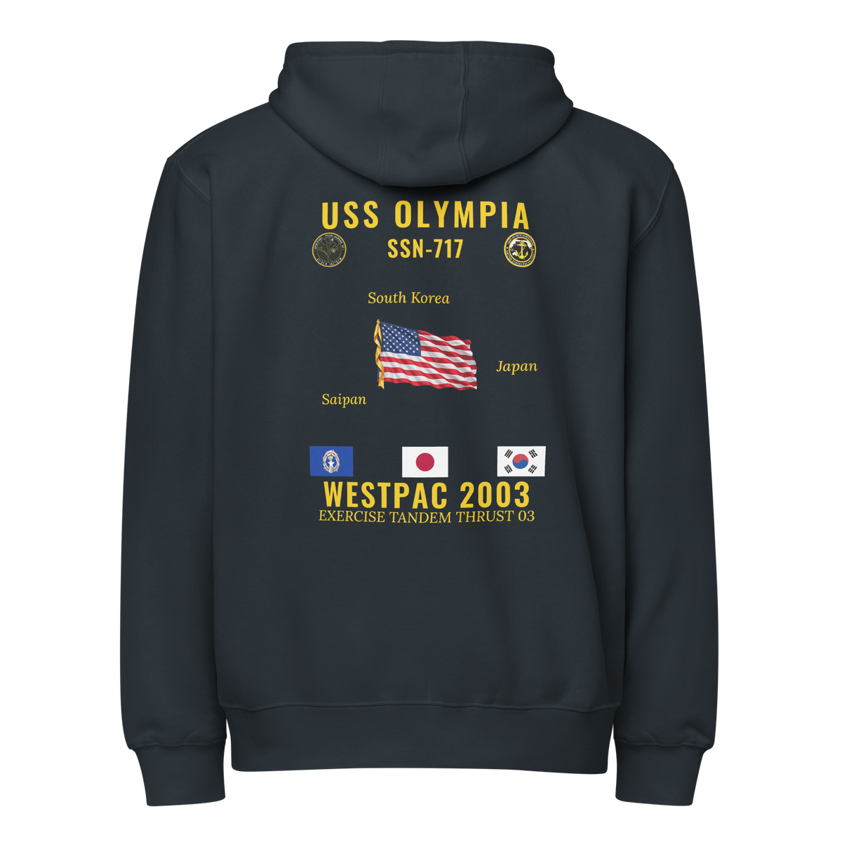USS Olympia (SSN-717) 2003 WestPac Cruise Zip Hoodie