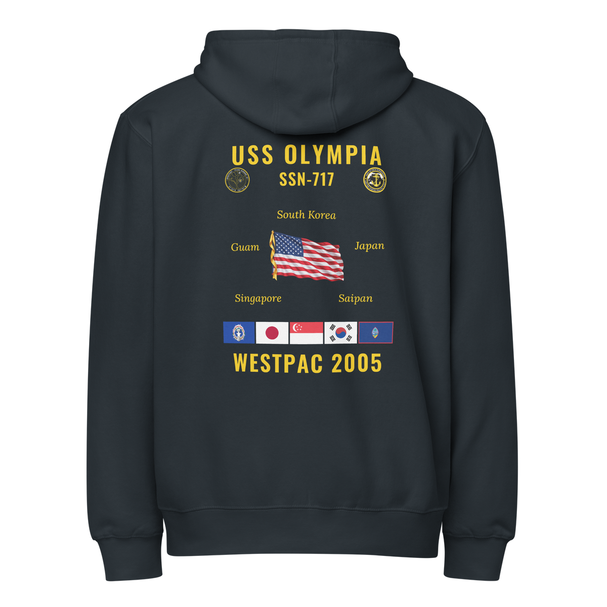 USS Olympia (SSN-717) 2005 WestPac Cruise Zip Hoodie