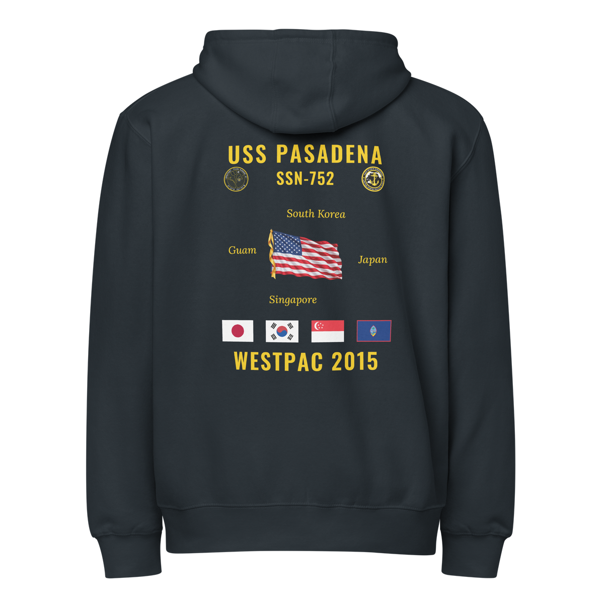 USS Pasadena (SSN-752) 2015 WestPac Cruise Zip Hoodie