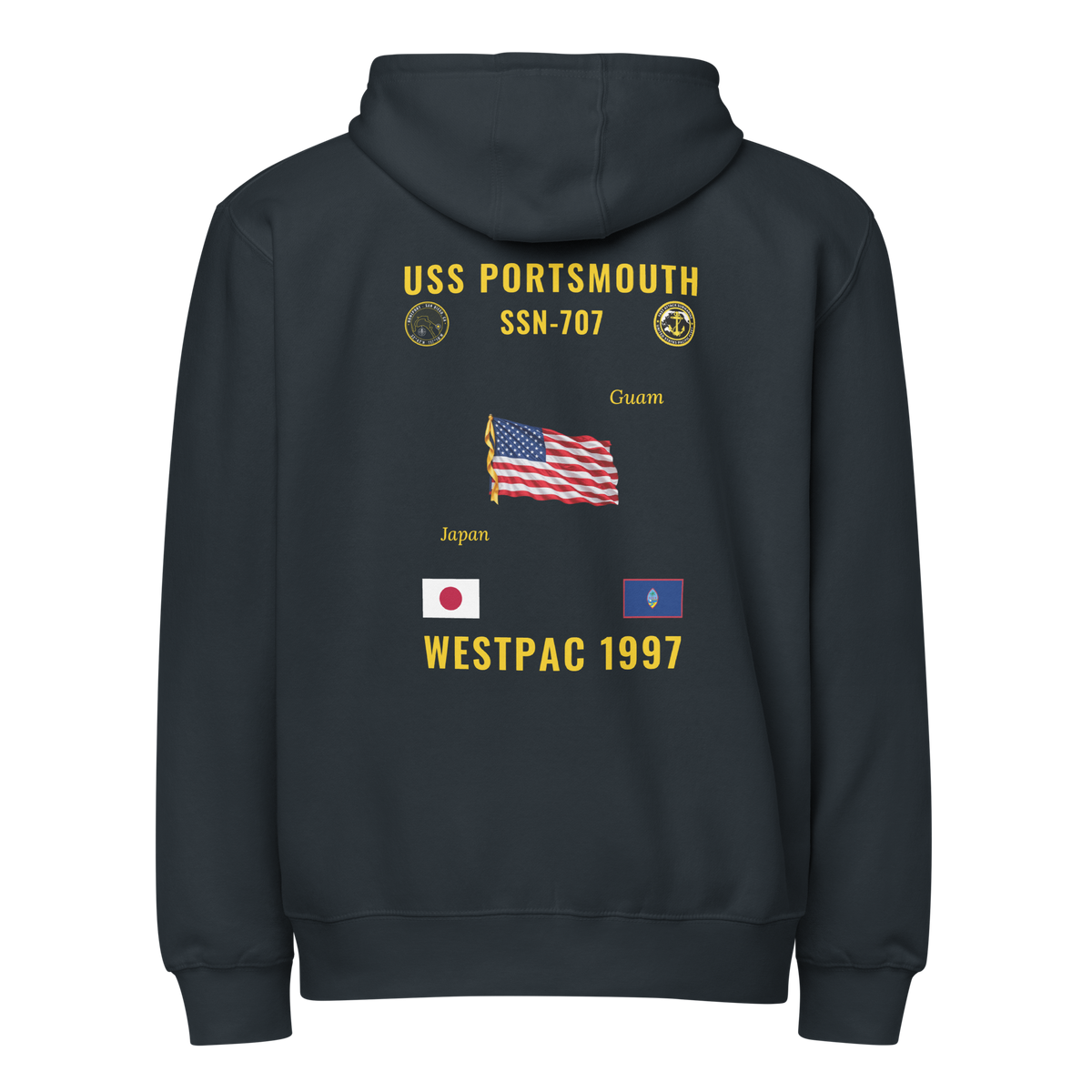 USS Portsmouth (SSN-707) 1997 WestPac Cruise Zip Hoodie