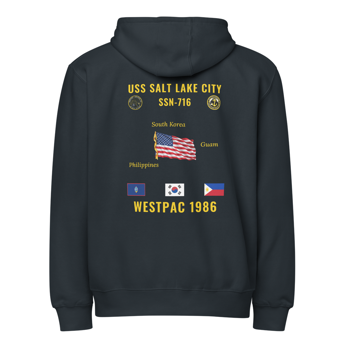 USS Salt Lake City (SSN-716) 1986 WestPac Cruise Zip Hoodie