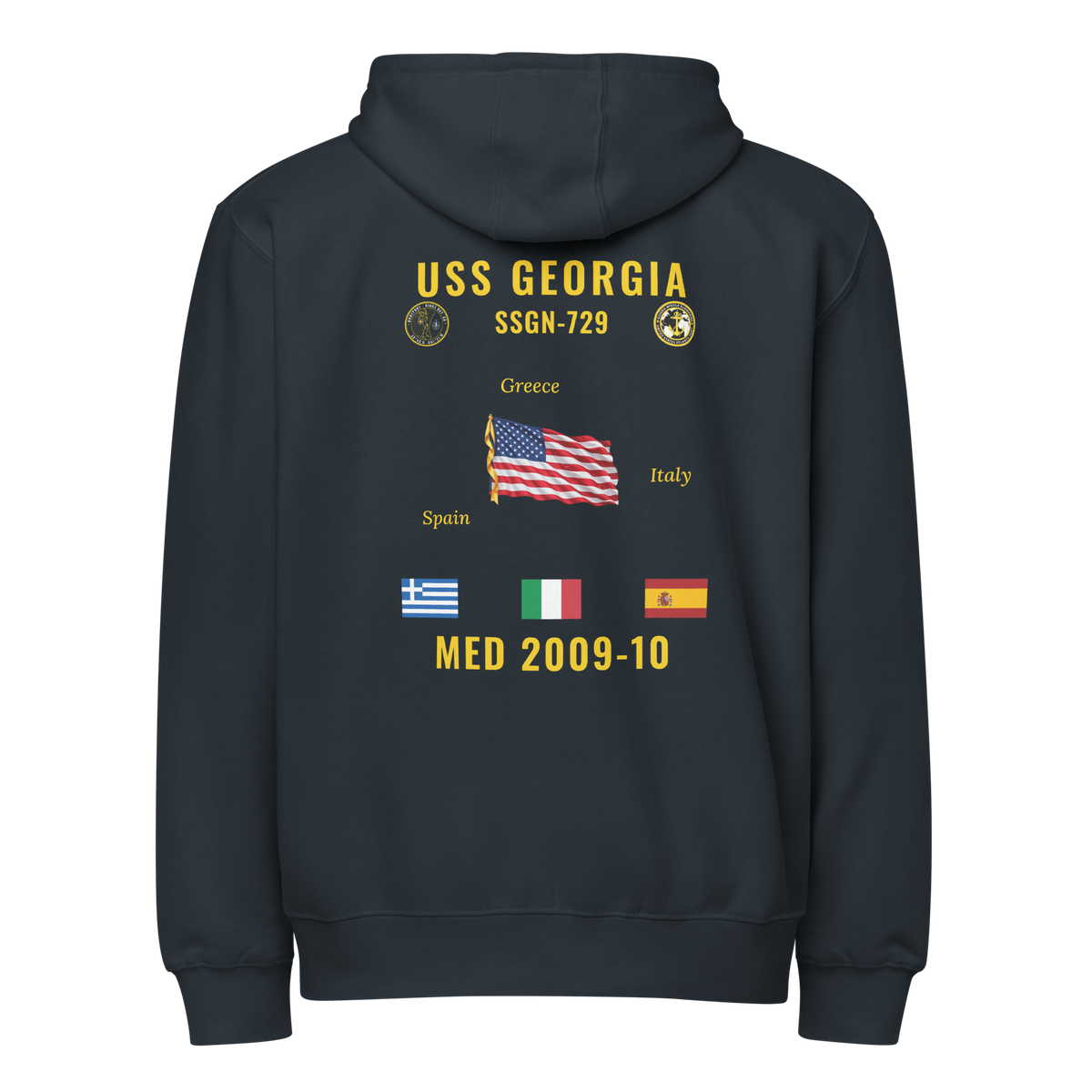 USS Georgia (SSGN-729) 2009-10 Med Cruise Zip Hoodie