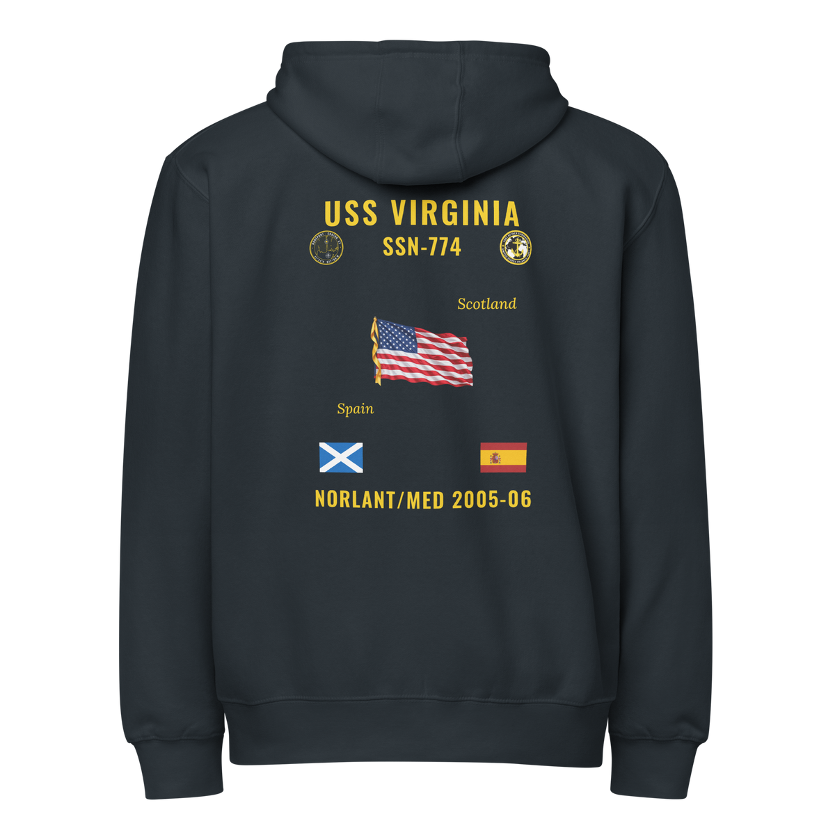 USS Virginia (SSN-774) 2005-06 NORLANT/Med Cruise Zip Hoodie
