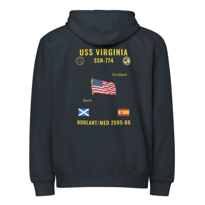 USS Virginia (SSN-774) 2005-06 NORLANT/Med Cruise Zip Hoodie