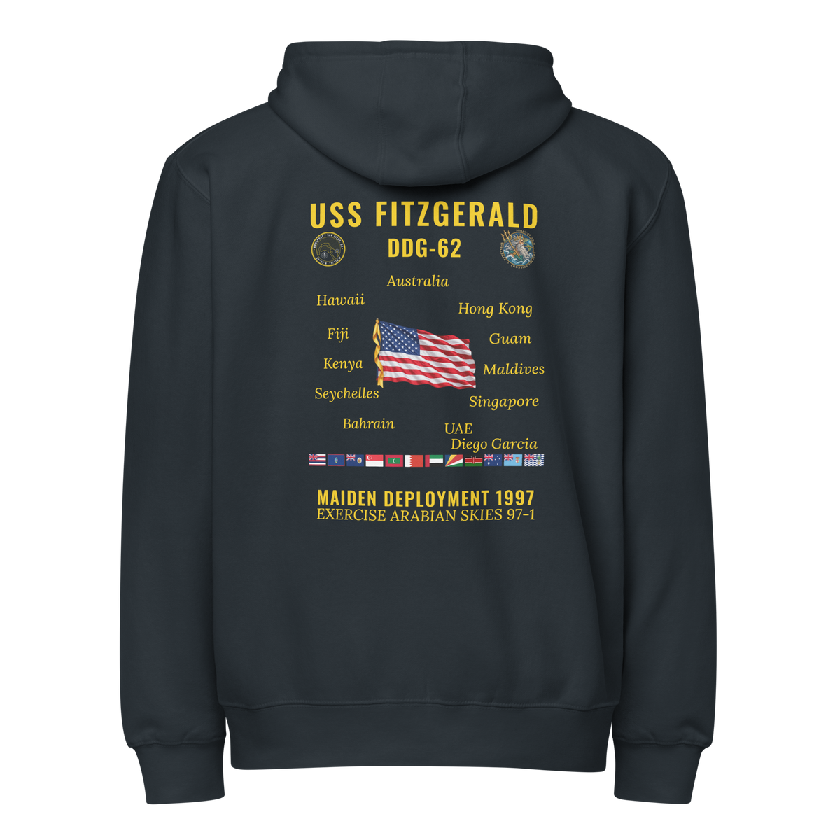 USS Fitzgerald (DDG-62) 1997 Maiden Deployment Cruise Zip Hoodie