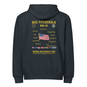 USS Fitzgerald (DDG-62) 1997 Maiden Deployment Cruise Zip Hoodie
