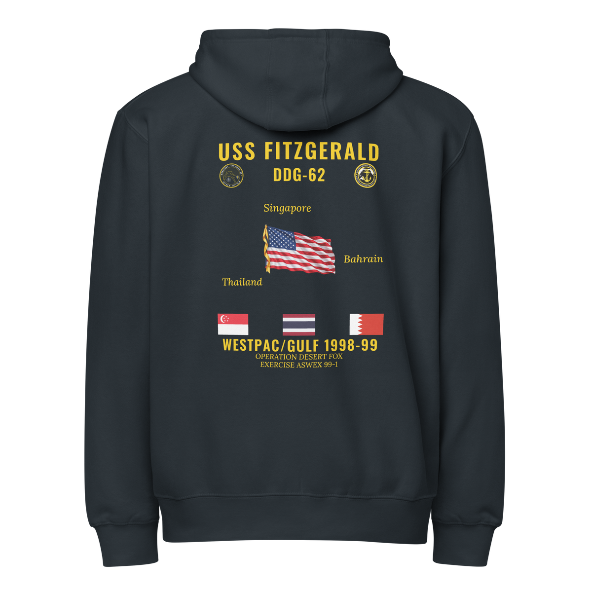 USS Fitzgerald (DDG-62) 1998-99 WestPac/Gulf Cruise Zip Hoodie