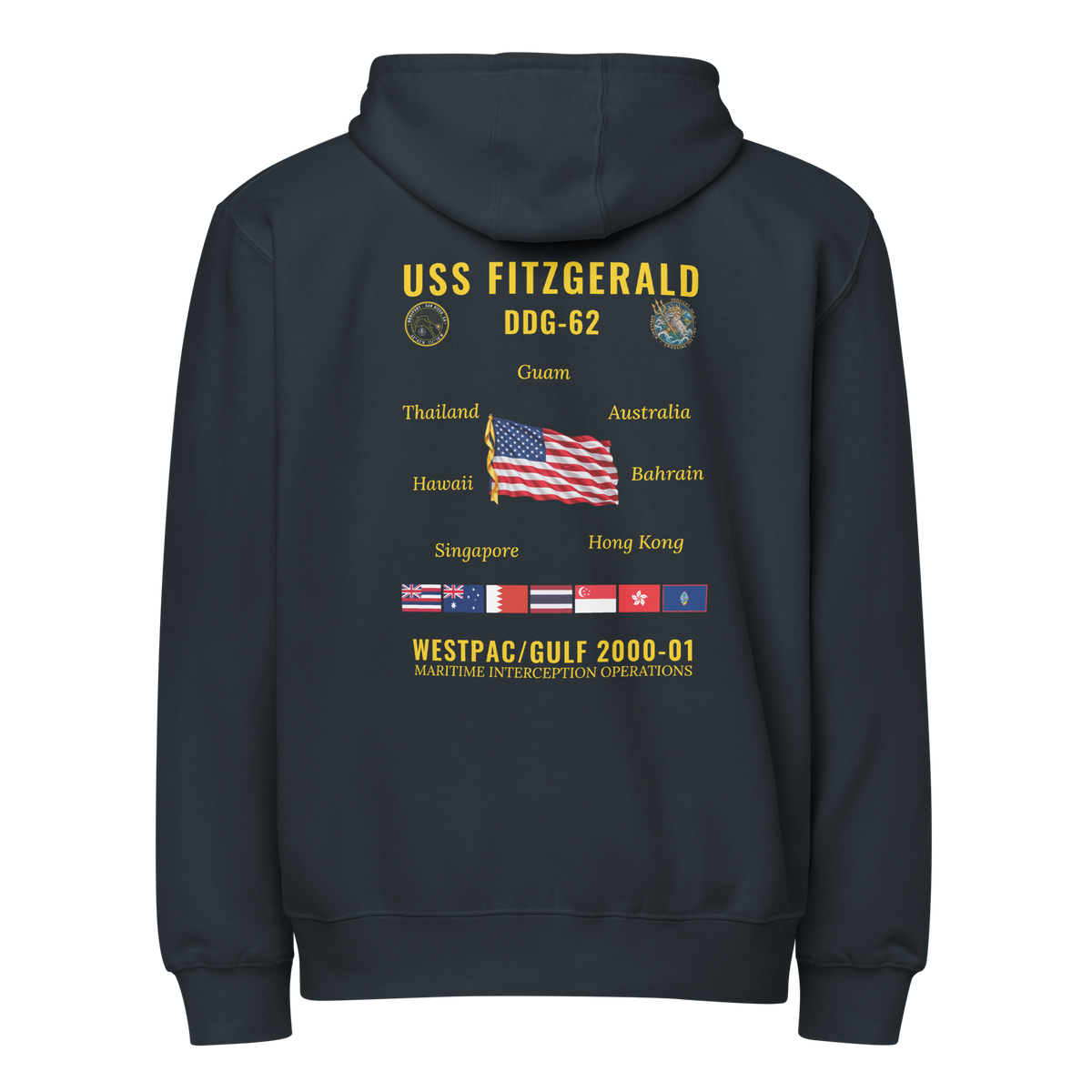USS Fitzgerald (DDG-62) 2000-01 WestPac/Gulf Cruise Zip Hoodie