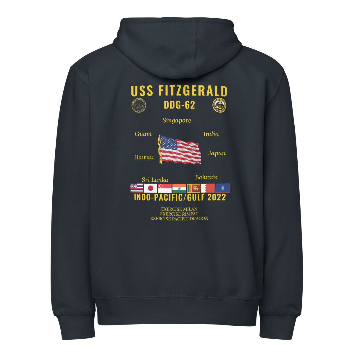 USS Fitzgerald (DDG-62) 2022 Indo-pacific/Gulf Cruise Zip Hoodie