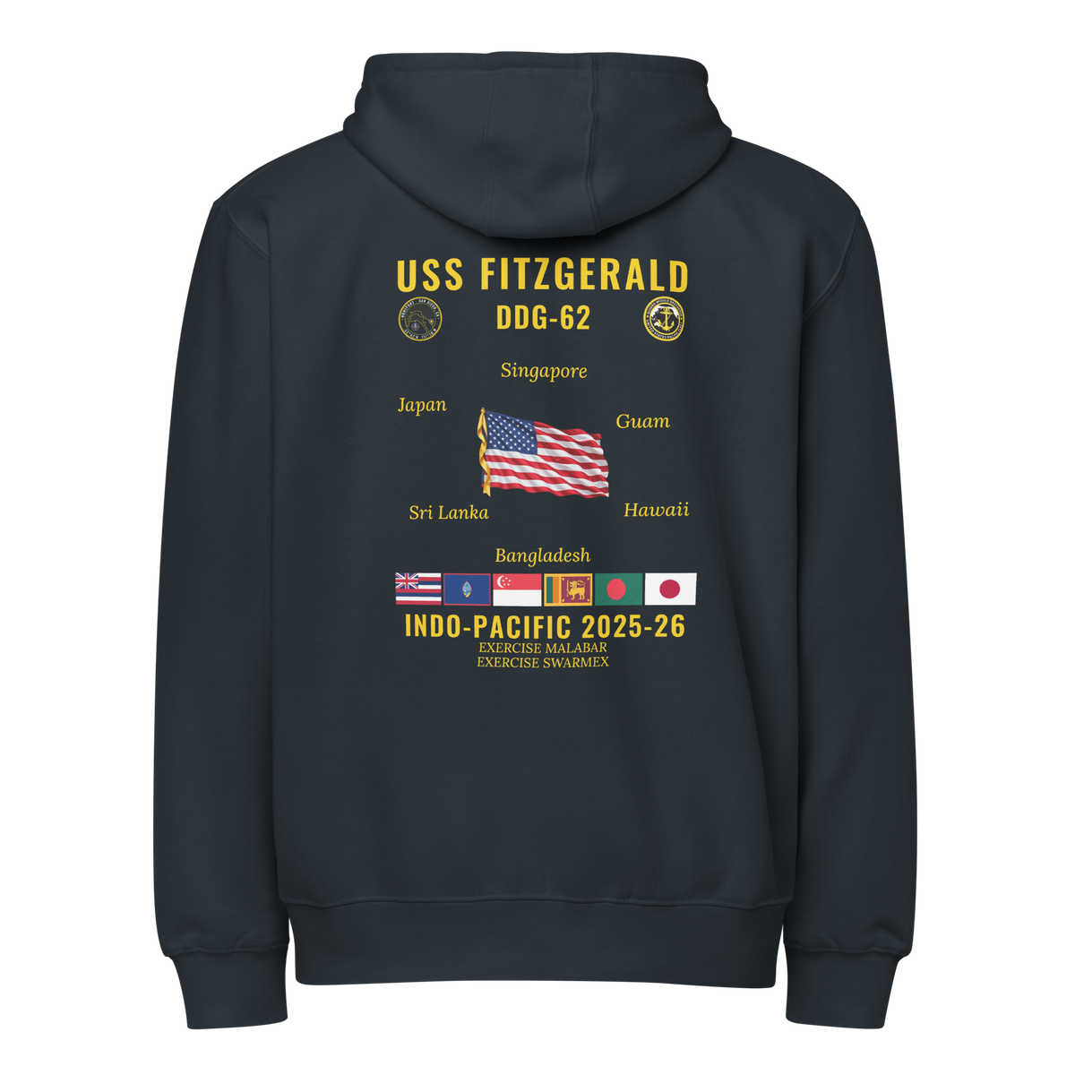 USS Fitzgerald (DDG-62) 2025-26 Indo-pacific Cruise Zip Hoodie
