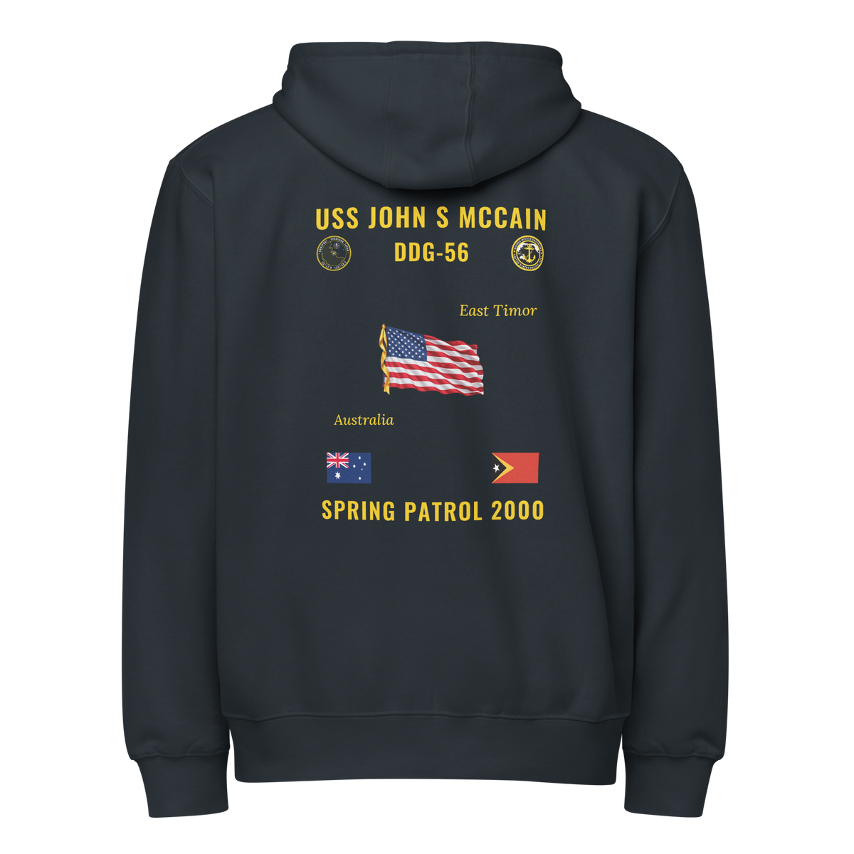 USS John S McCain (DDG-56) 2000 Spring Patrol Cruise Zip Hoodie
