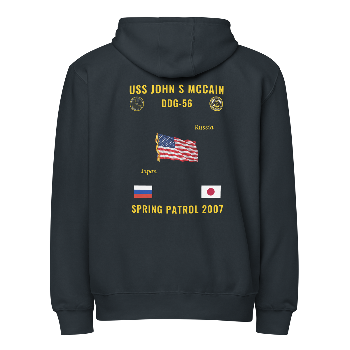 USS John S McCain (DDG-56) 2007 Spring Patrol Cruise Zip Hoodie