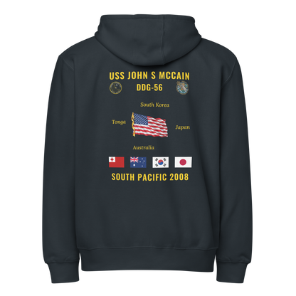 USS John S McCain (DDG-56) 2008 South Pacific Cruise Zip Hoodie