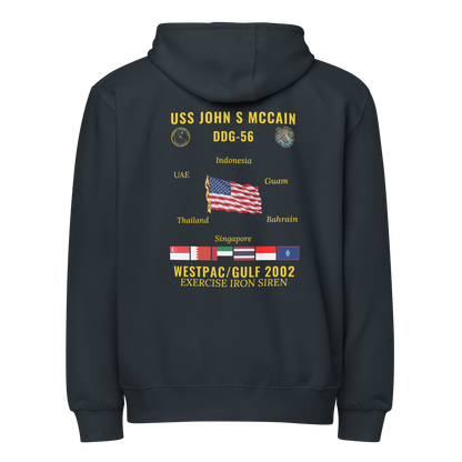 USS John S McCain (DDG-56) 2002 WestPac/Gulf Cruise Zip Hoodie