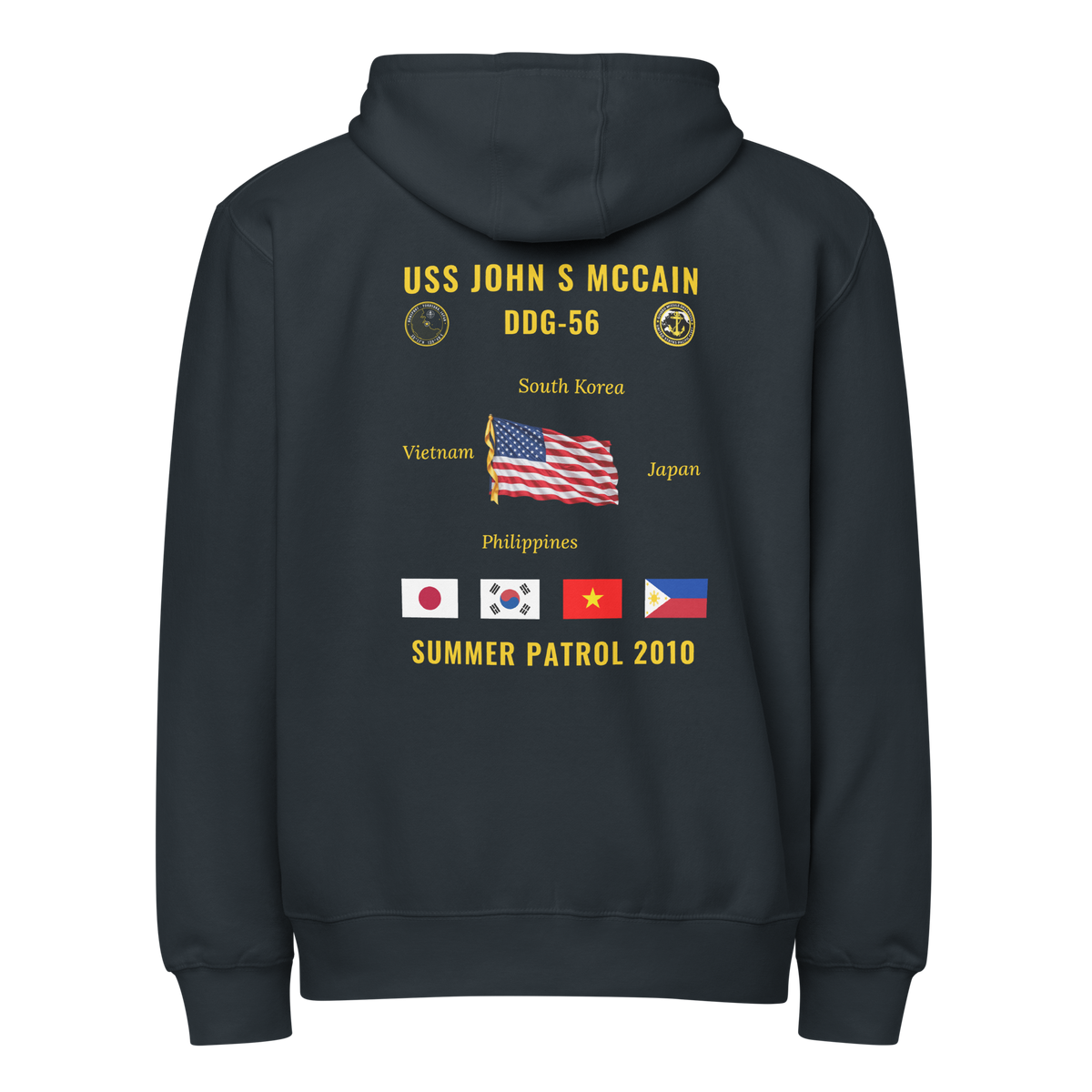 USS John S McCain (DDG-56) 2010 Summer Patrol Cruise Zip Hoodie