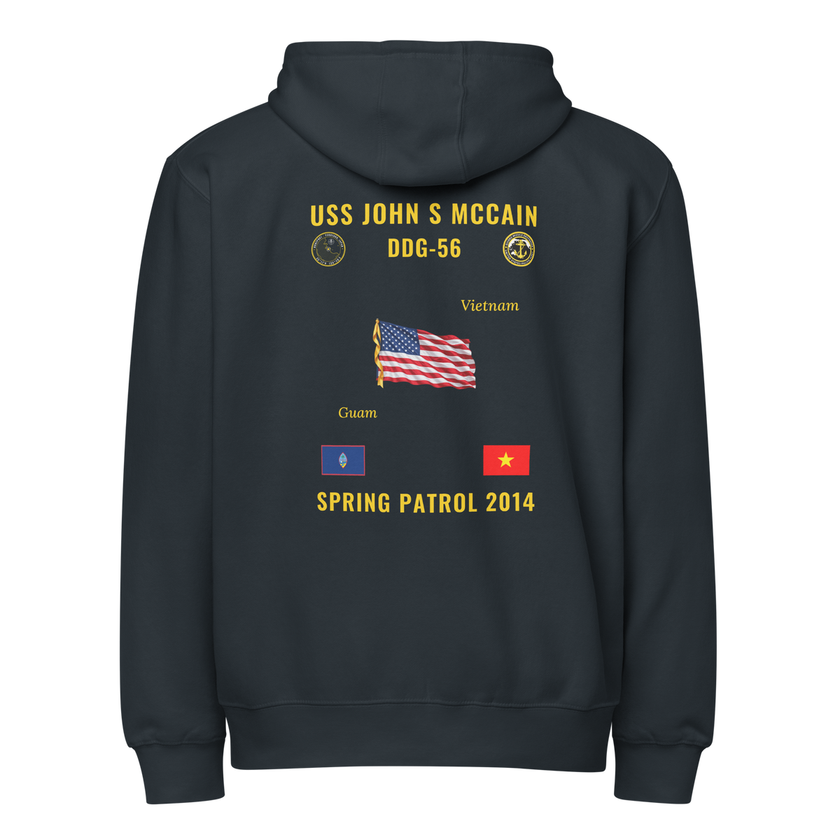 USS John S McCain (DDG-56) 2014 Spring Patrol Cruise Zip Hoodie