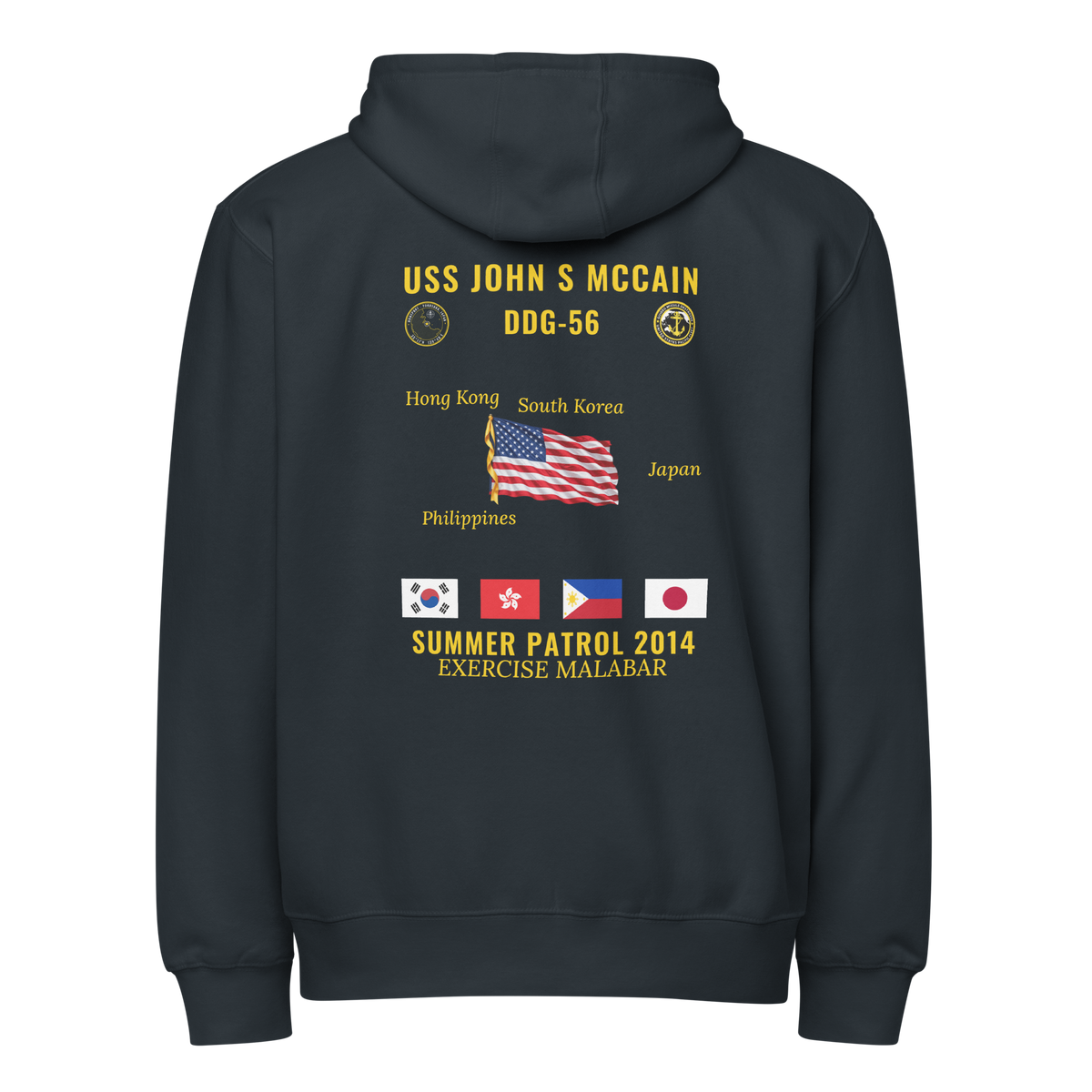 USS John S McCain (DDG-56) 2014 Summer Patrol Cruise Zip Hoodie