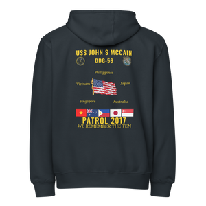USS John S McCain (DDG-56) 2017 Patrol Cruise Zip Hoodie