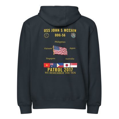 USS John S McCain (DDG-56) 2017 Patrol Cruise Zip Hoodie