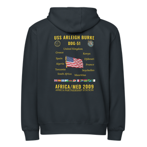 USS Arleigh Burke (DDG-51) 2009 Africa/Med Cruise Zip Hoodie