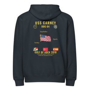 USS Carney (DDG-64) 2010 Gulf Of Aden Cruise Zip Hoodie