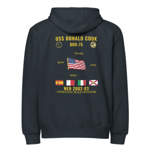 USS Donald Cook (DDG-75) 2002-03 Med Cruise Zip Hoodie