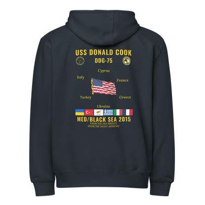 USS Donald Cook (DDG-75) 2015 Med/Black Sea Cruise Zip Hoodie