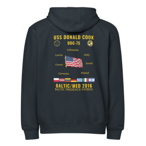 USS Donald Cook (DDG-75) 2016 Baltic/Med Cruise Zip Hoodie