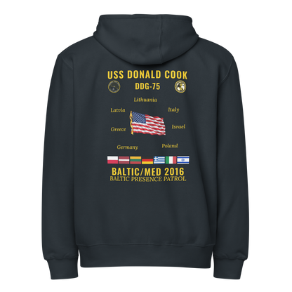 USS Donald Cook (DDG-75) 2016 Baltic/Med Cruise Zip Hoodie