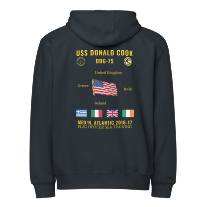 USS Donald Cook (DDG-75) 2016-17 Med/N. Atlantic Cruise Zip Hoodie