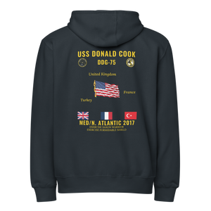 USS Donald Cook (DDG-75) 2017 Med/N. Atlantic Cruise Zip Hoodie