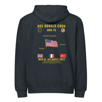 USS Donald Cook (DDG-75) 2017 Med/N. Atlantic Cruise Zip Hoodie