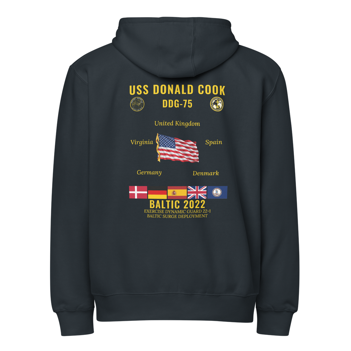 USS Donald Cook (DDG-75) 2022 Baltic Cruise Zip Hoodie