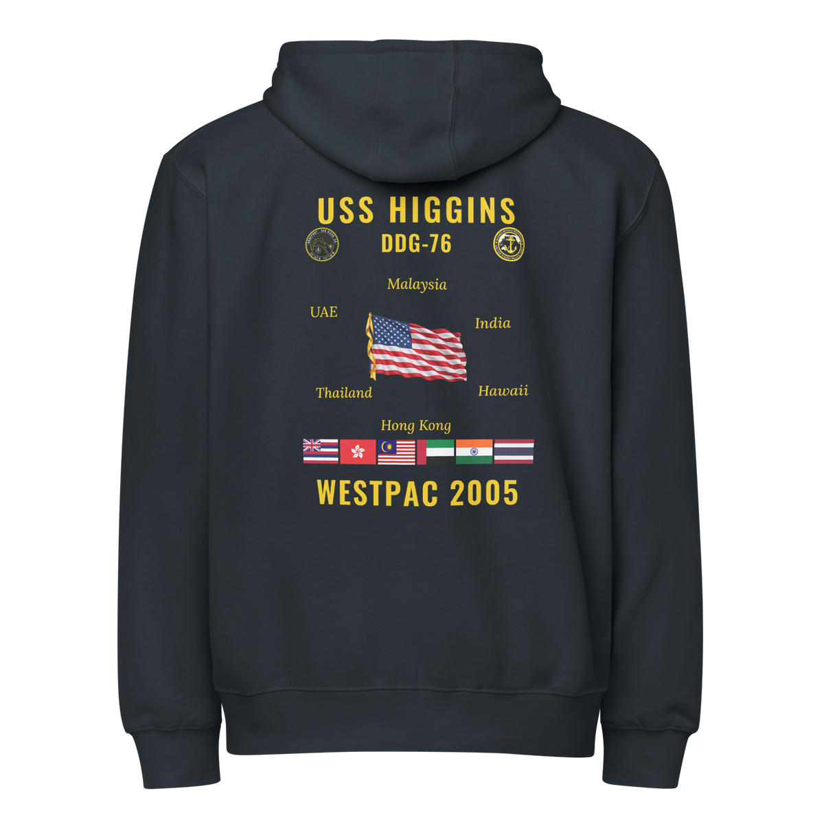 USS Higgins (DDG-76) 2005 WestPac Cruise Zip Hoodie