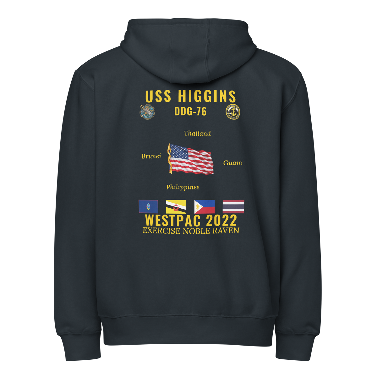 USS Higgins (DDG-76) 2022 WestPac Cruise Zip Hoodie