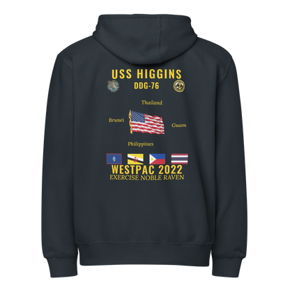 USS Higgins (DDG-76) 2022 WestPac Cruise Zip Hoodie