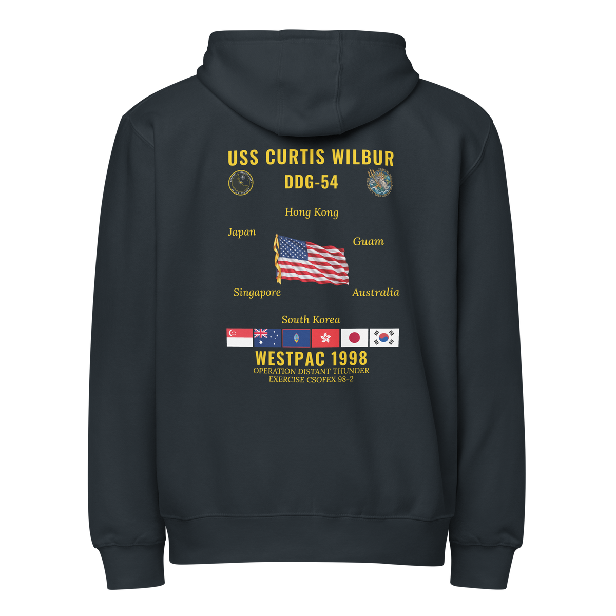 USS Curtis Wilbur (DDG-54) 1998 WestPac Cruise Zip Hoodie