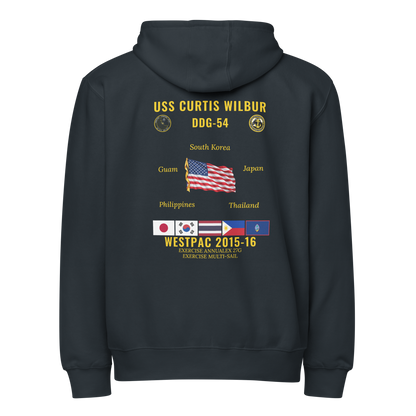 USS Curtis Wilbur (DDG-54) 2015-16 WestPac Cruise Zip Hoodie