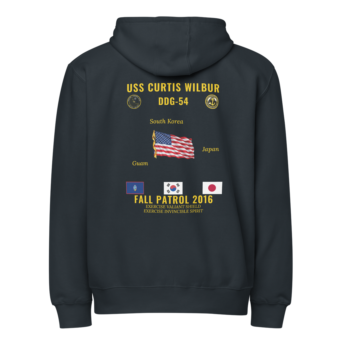 USS Curtis Wilbur (DDG-54) 2016 Fall Patrol Cruise Zip Hoodie