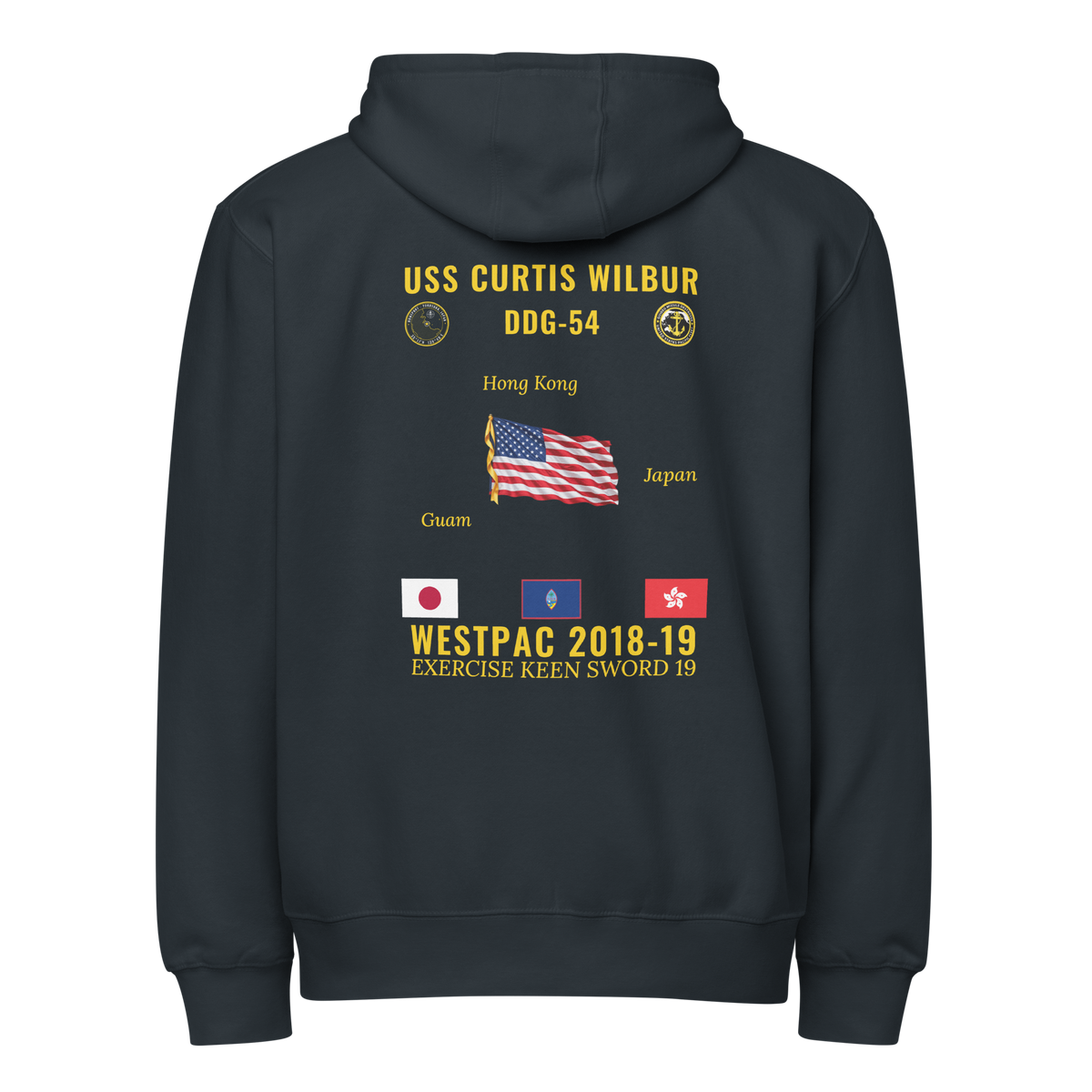USS Curtis Wilbur (DDG-54) 2018-19 WestPac Cruise Zip Hoodie