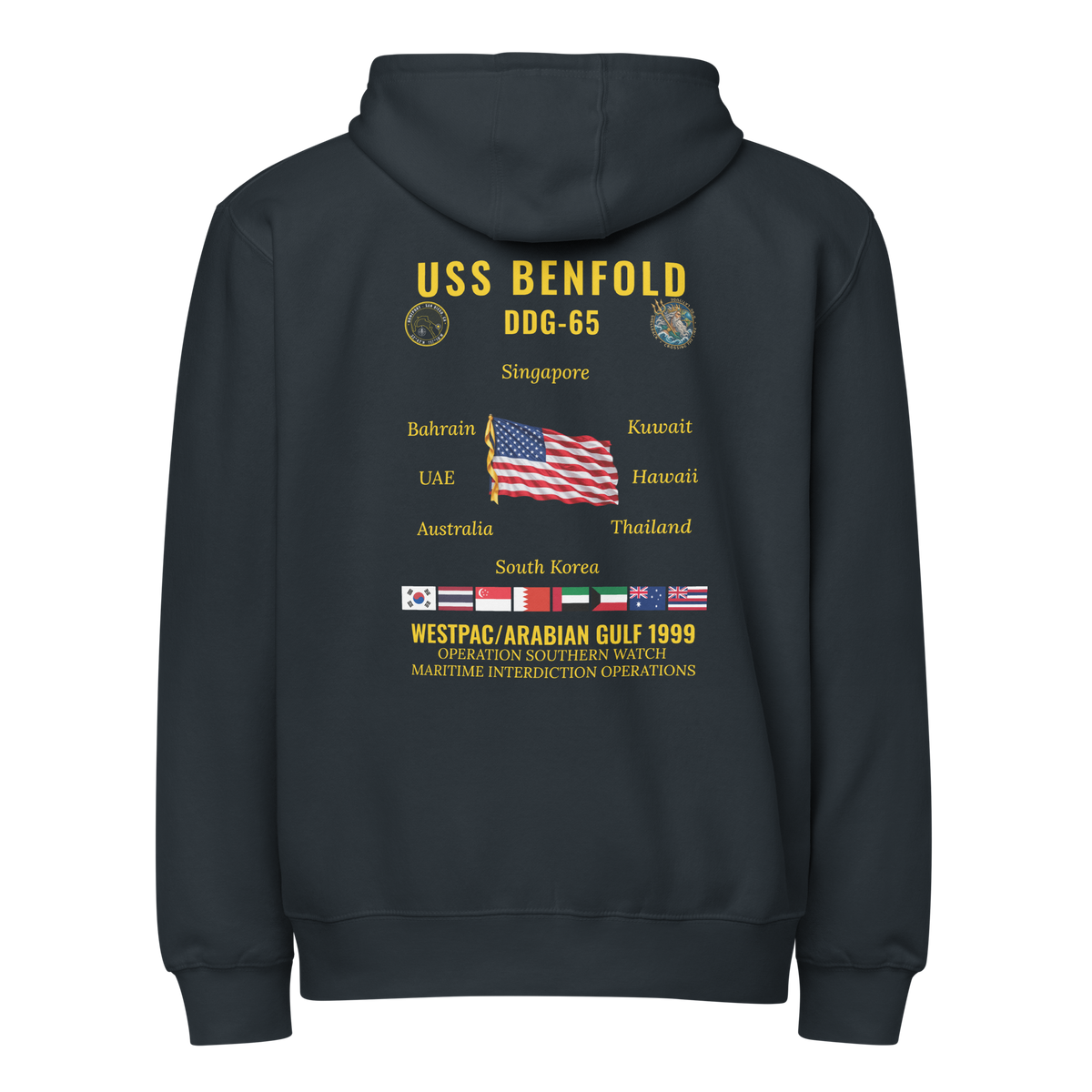USS Benfold (DDG-65) 1999 WestPac/Arabian Gulf Cruise Zip Hoodie