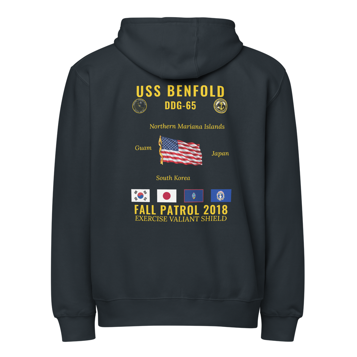 USS Benfold (DDG-65) 2018 Fall Patrol Cruise Zip Hoodie