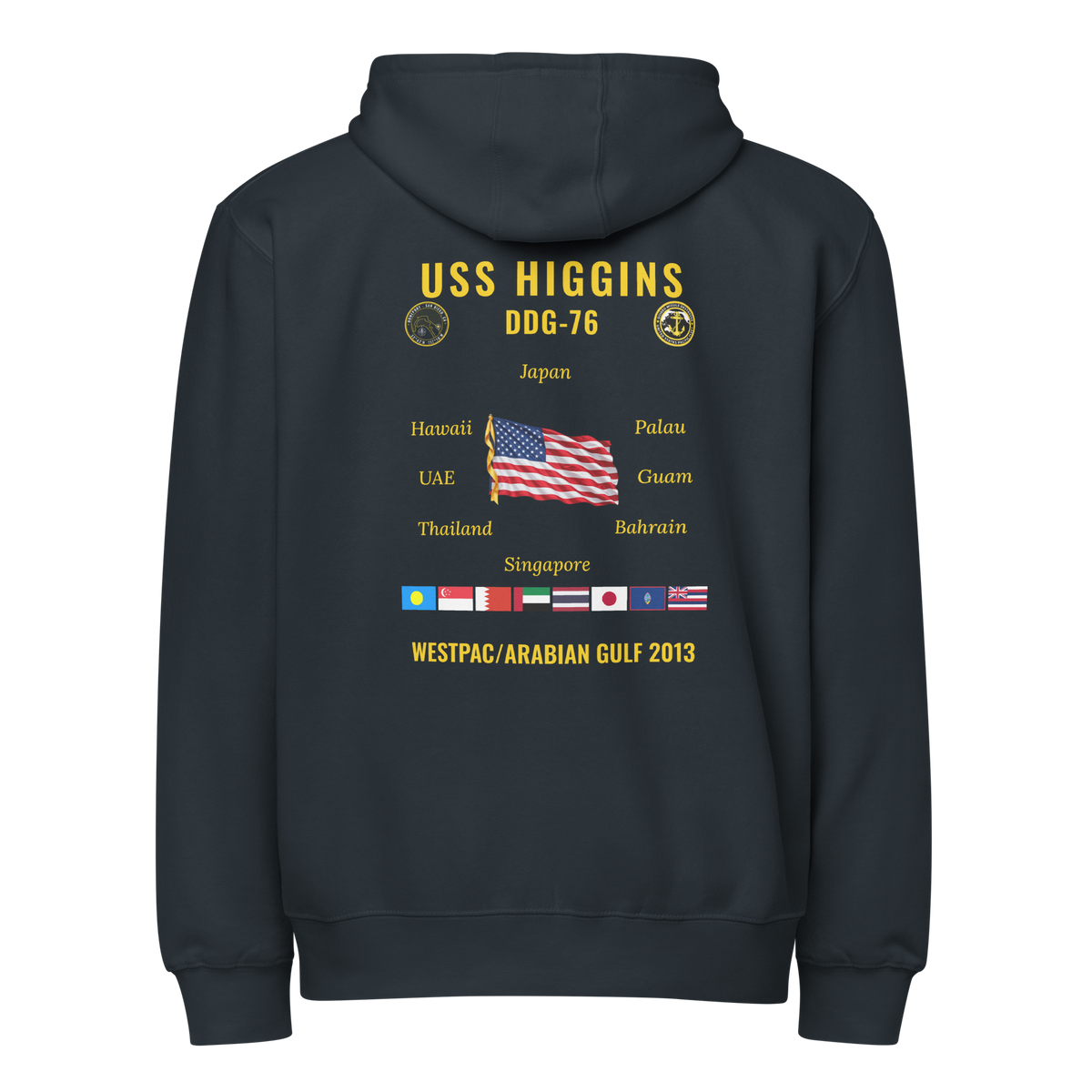 USS Higgins (DDG-76) 2013 WestPac/Arabian Gulf Cruise Zip Hoodie