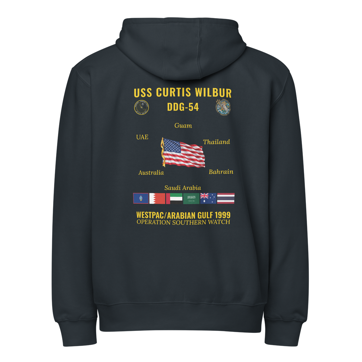 USS Curtis Wilbur (DDG-54) 1999 WestPac/Arabian Gulf Cruise Zip Hoodie