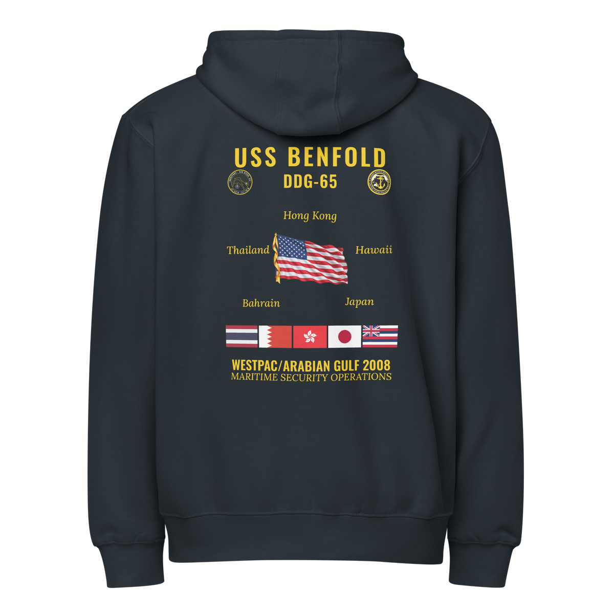 USS Benfold (DDG-65) 2008 WestPac/Arabian Gulf Cruise Zip Hoodie