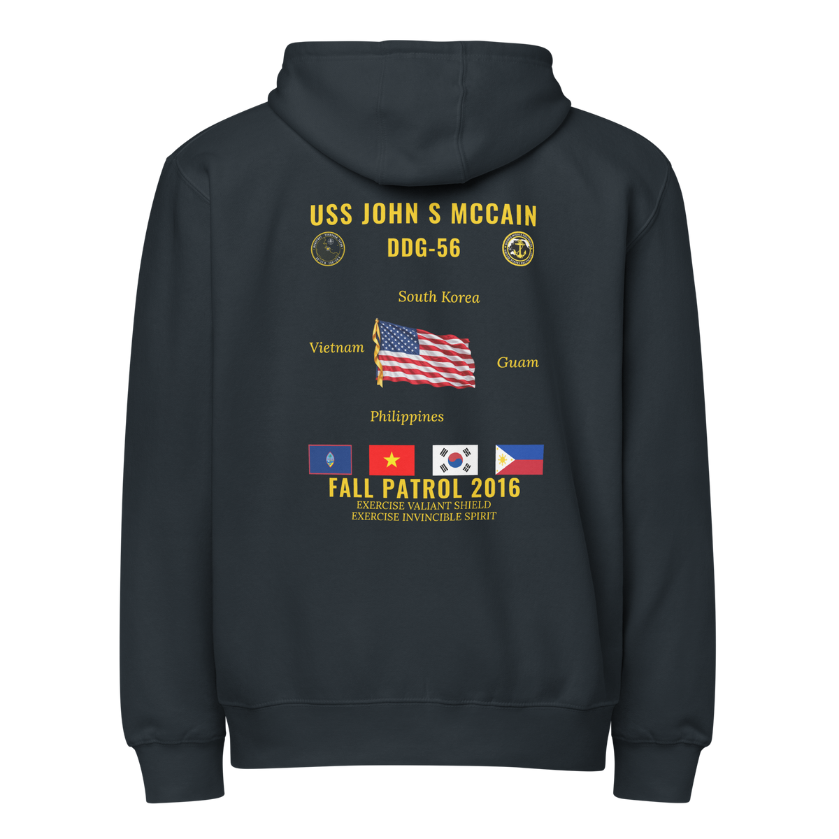 USS John S McCain (DDG-56) 2016 Fall Patrol Cruise Zip Hoodie