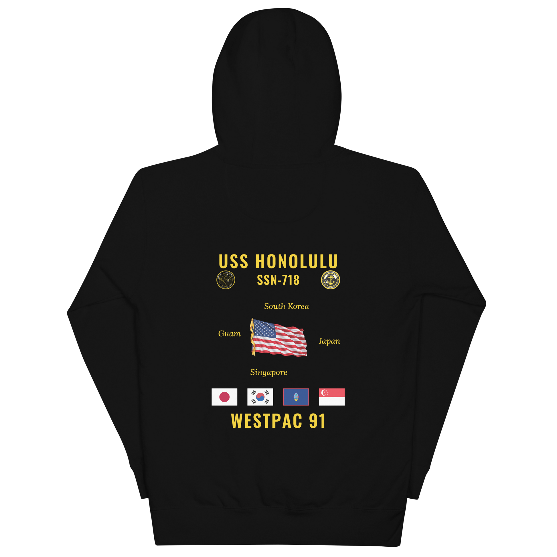 USS Honolulu (SSN-718) 1991 WestPac Cruise Hoodie